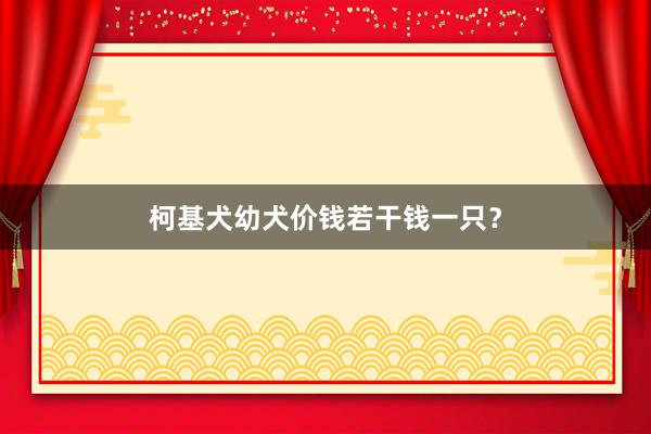 柯基犬幼犬价钱若干钱一只？